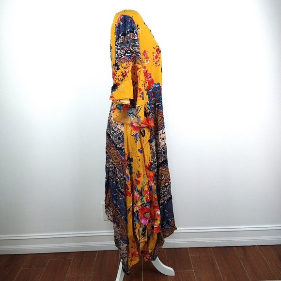 Umgee Maxi Dress Short Bell Sleeves Size M - Picture 10 of 15